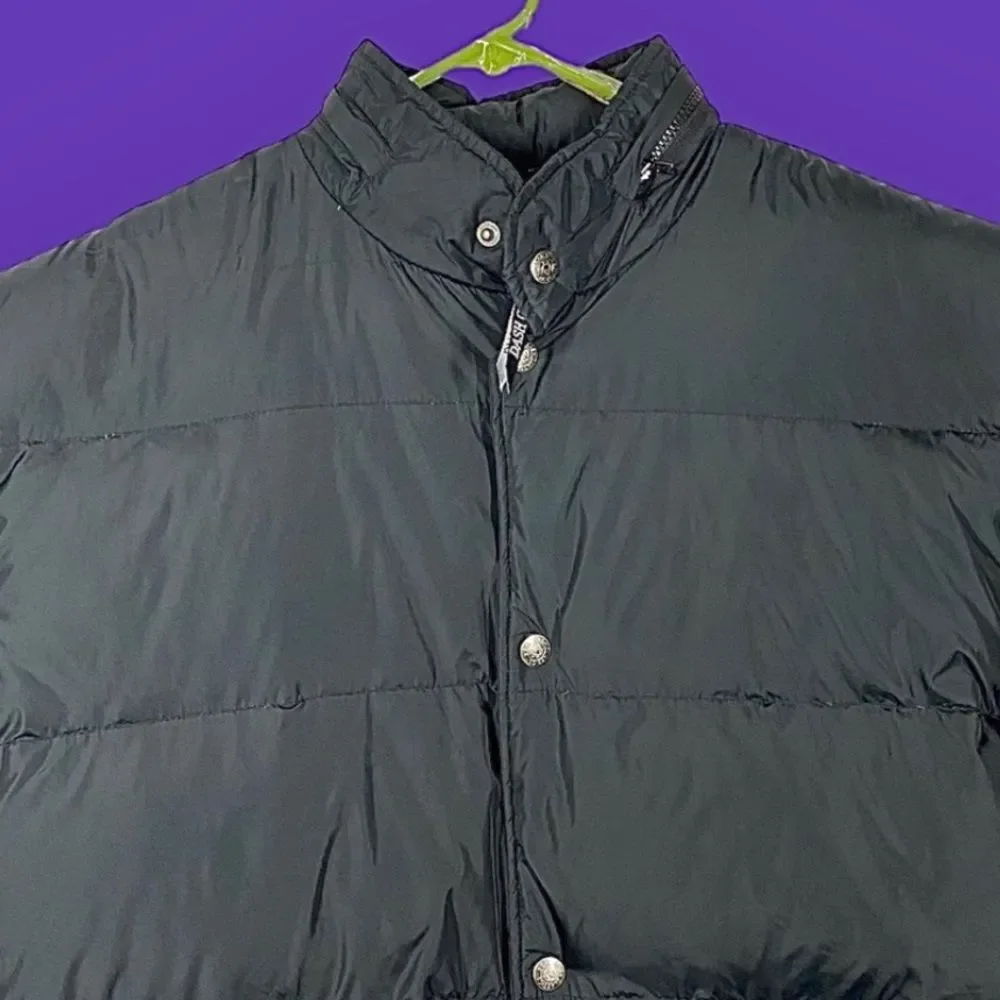 Dash Classics Mens Puffer Jacket/Puffer Black Size large Full Zip & Snap Cotton